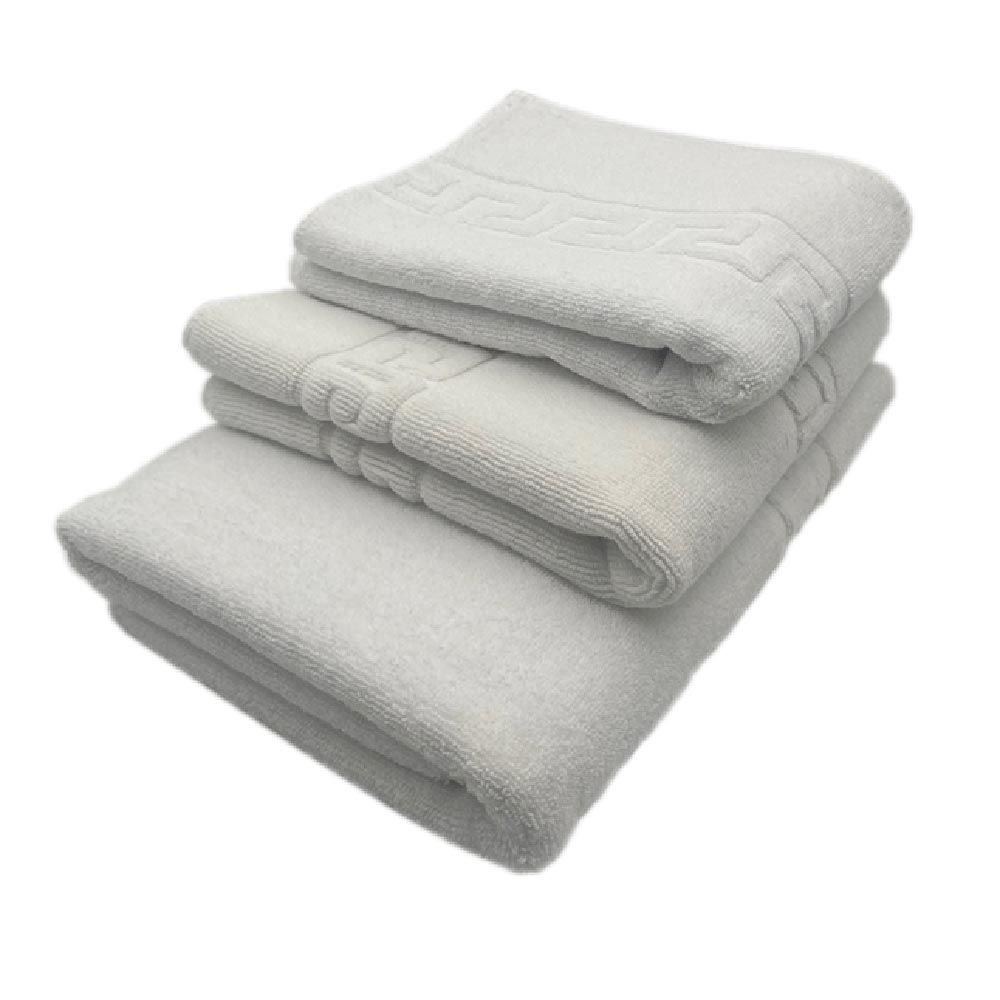 BYFT - Magnolia Luxury Hand And Bath Towel With Bath Mat - White - 3pcs