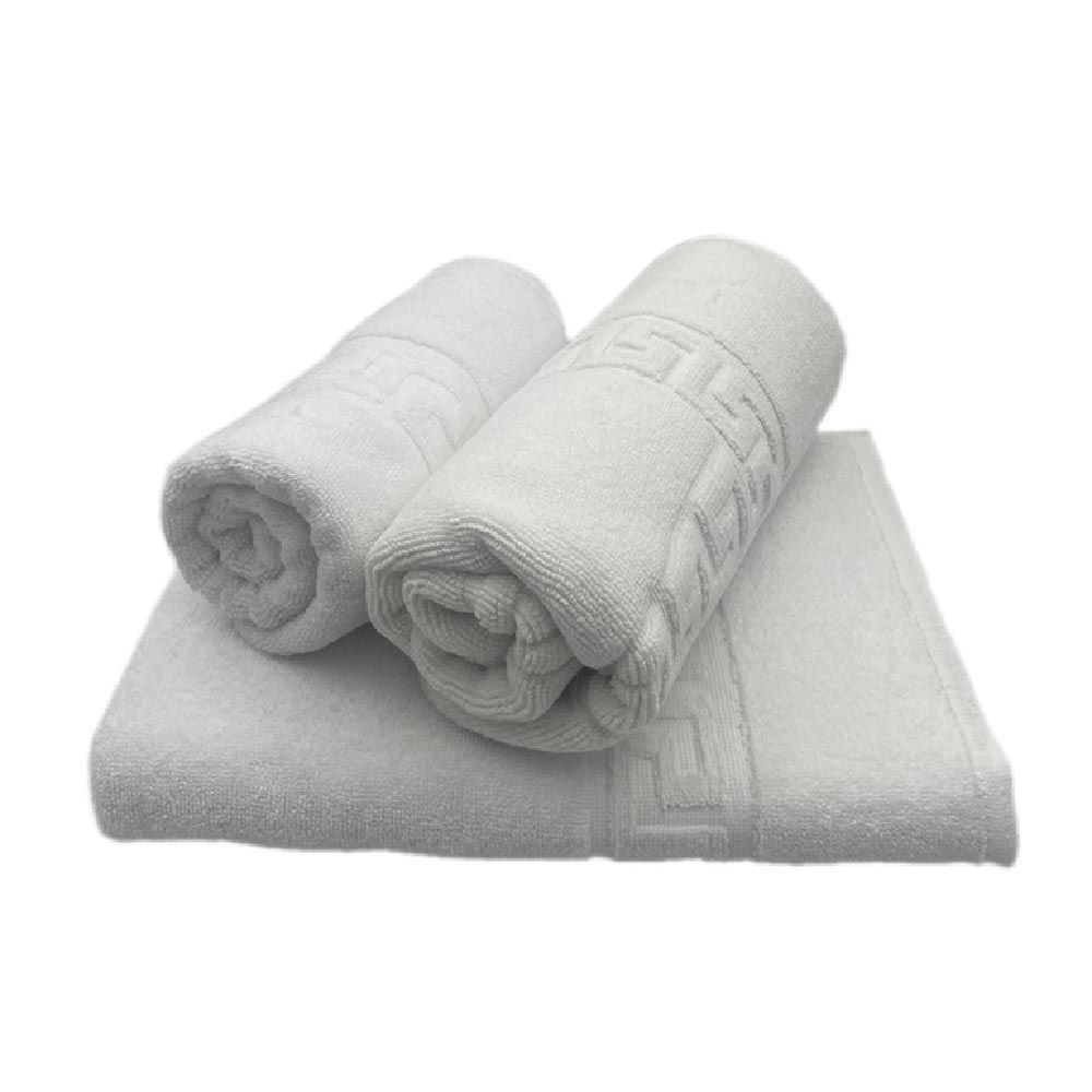 BYFT - Magnolia Luxury Hand And Bath Towel With Bath Mat - White - 3pcs