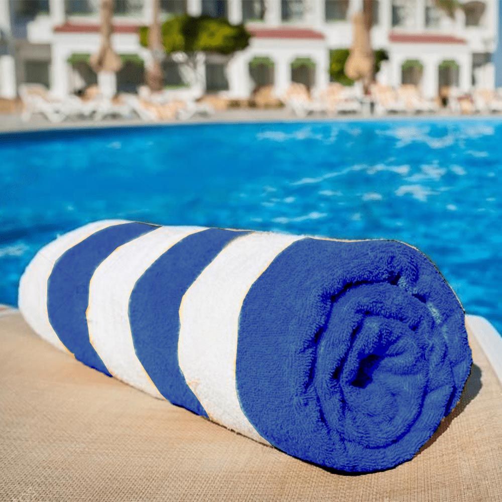 BYFT - Petunia Cabana Cotton Pool Towel - Royal Blue/White - 2pcs