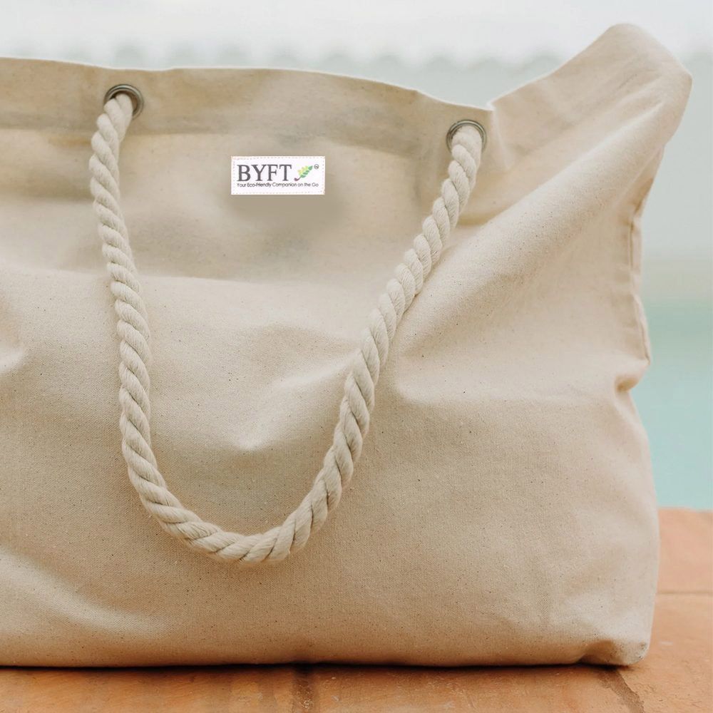 BYFT - Cotton Canvas Tote Bag With String Handle - Natural