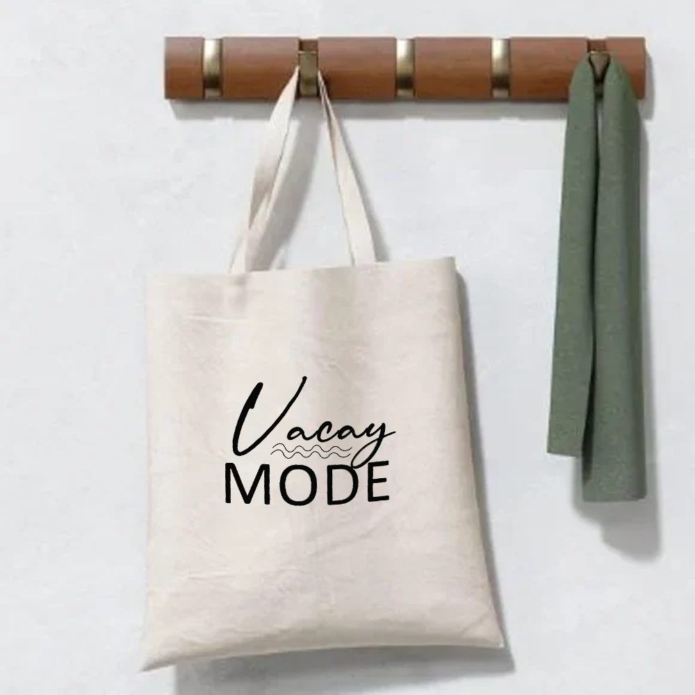 BYFT - Natural Cotton Flat Tote Bag - Vacay Mode