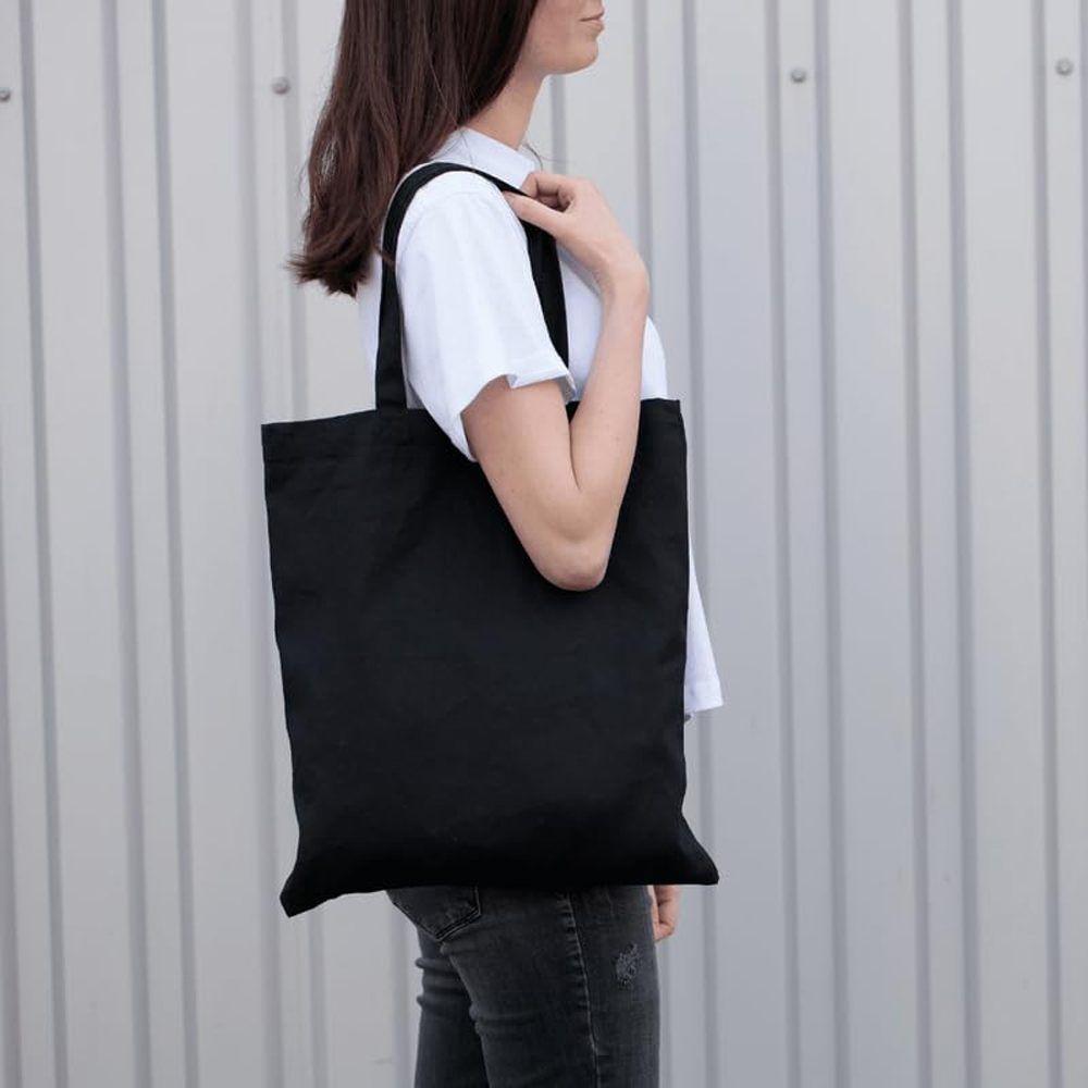 BYFT - Cotton Flat Tote Bag - Black