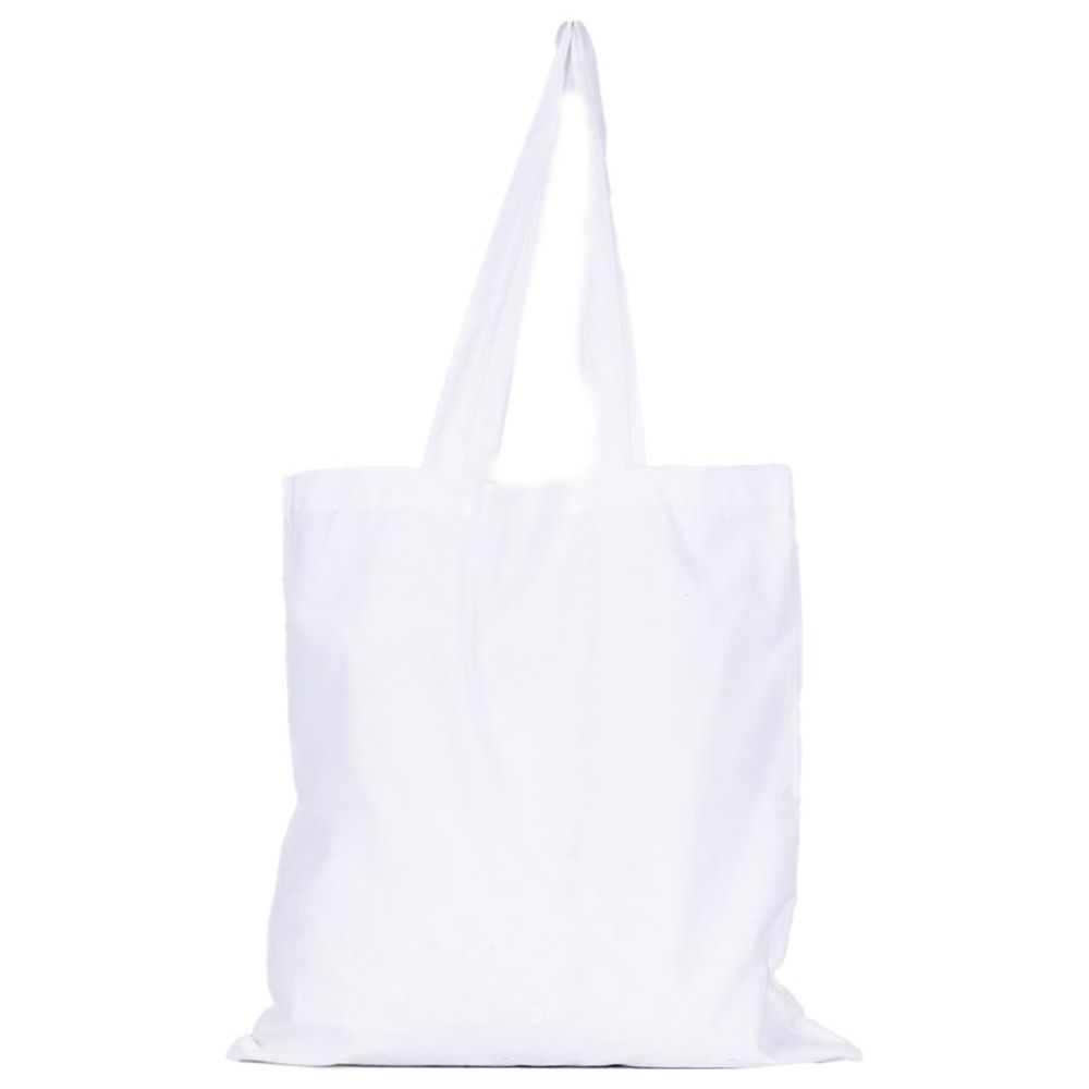 BYFT - I Love Beach Cotton Flat Tote Bag - White