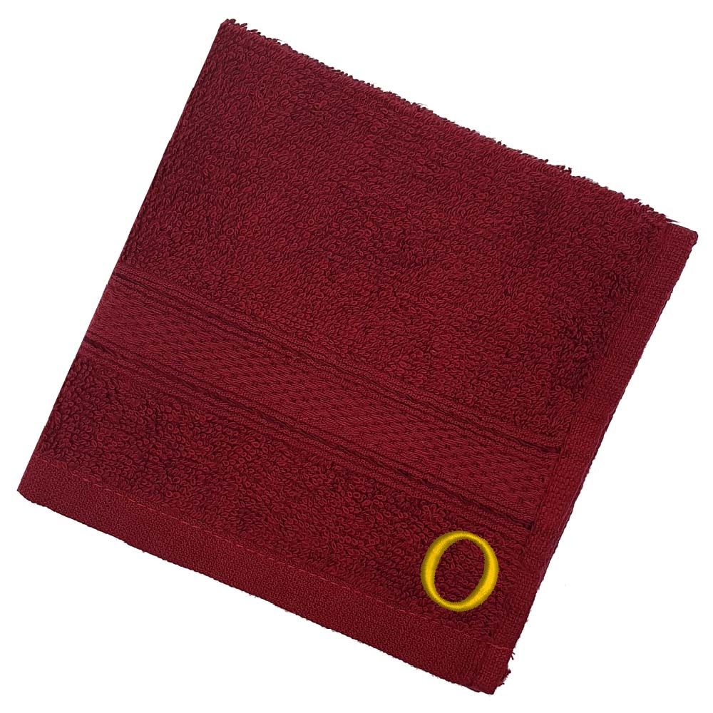 Byft - Letter O Monogrammed Face Towel - 30 x 30 cm - 6pcs - Burgundy