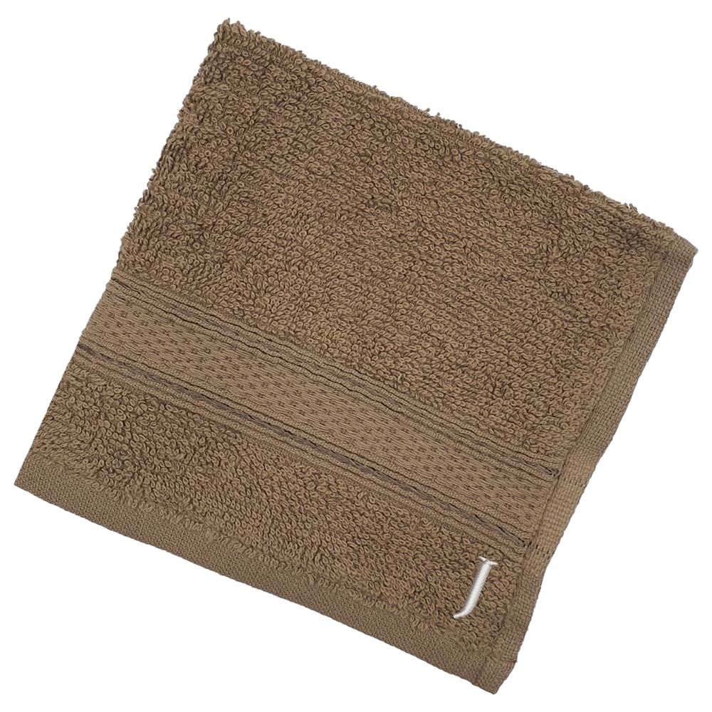 Byft - Letter J Monogrammed Face Towel - 30 x 30 cm - 6pcs - Dark Beige