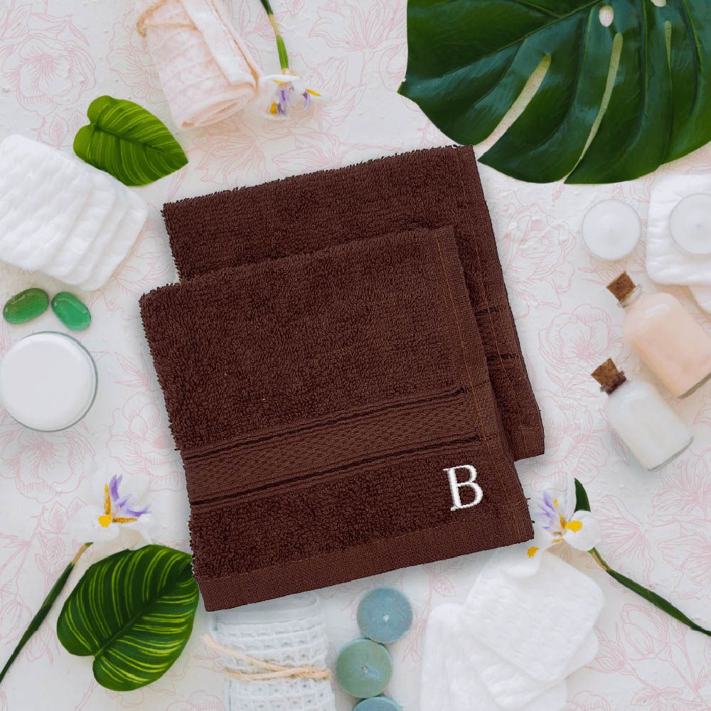 Byft - Letter B Monogrammed Face Towel - 30 x 30 cm - 6pcs