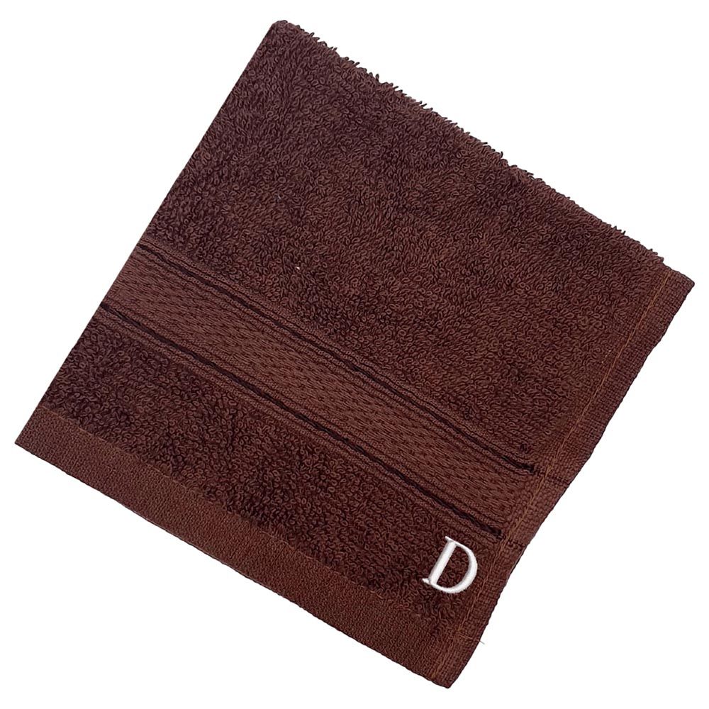 Byft - Letter D Monogrammed Face Towel - 30 x 30 cm - 6pcs