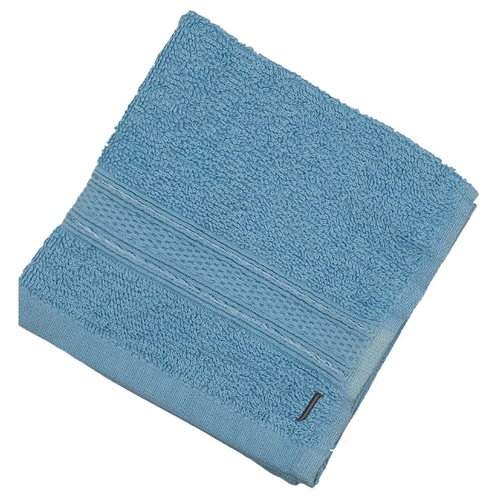 Byft - Letter J Monogrammed Face Towel - 30 x 30 cm - 6pcs - Light Blue