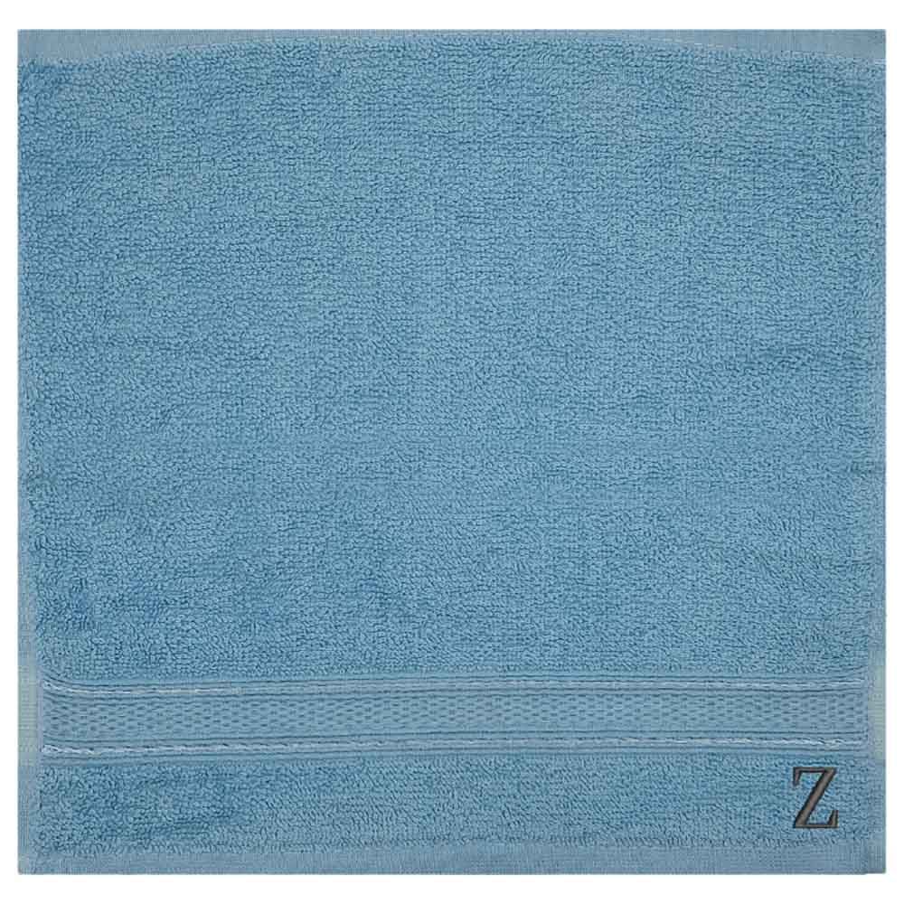 Byft - Letter Z Monogrammed Face Towel - 30 x 30 cm - 6pcs - Light Blue