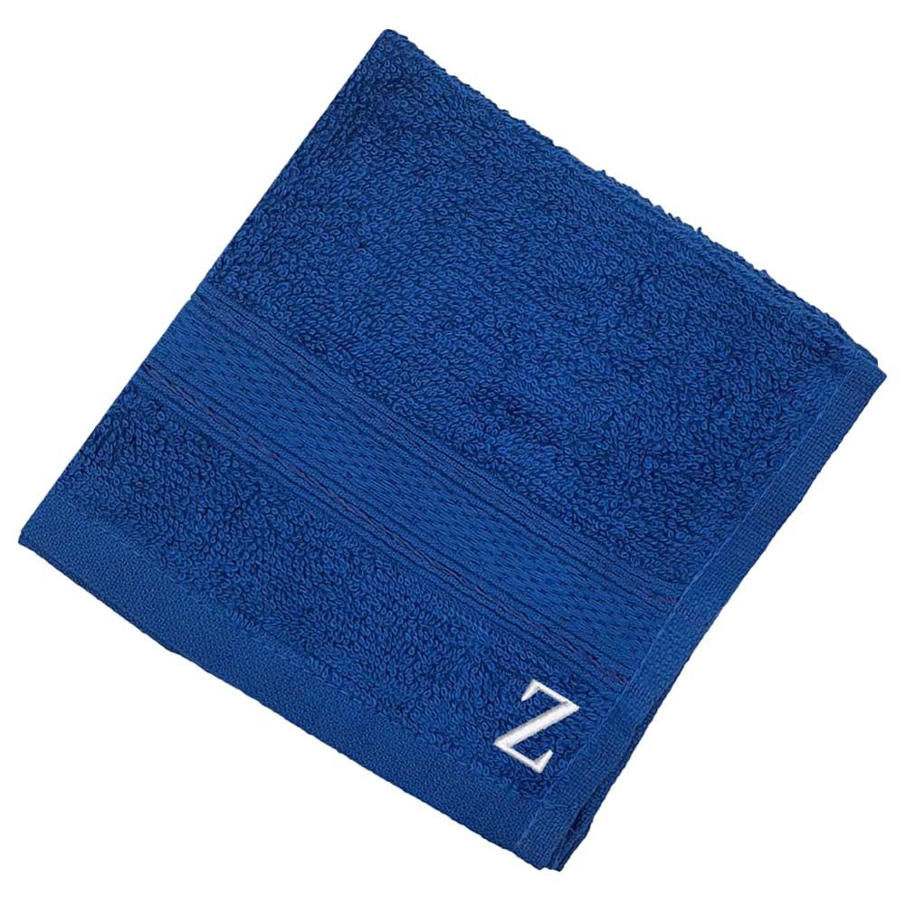 Byft - Letter Z Monogrammed Face Towel - 30 x 30 cm - 6pcs - Royal Blue