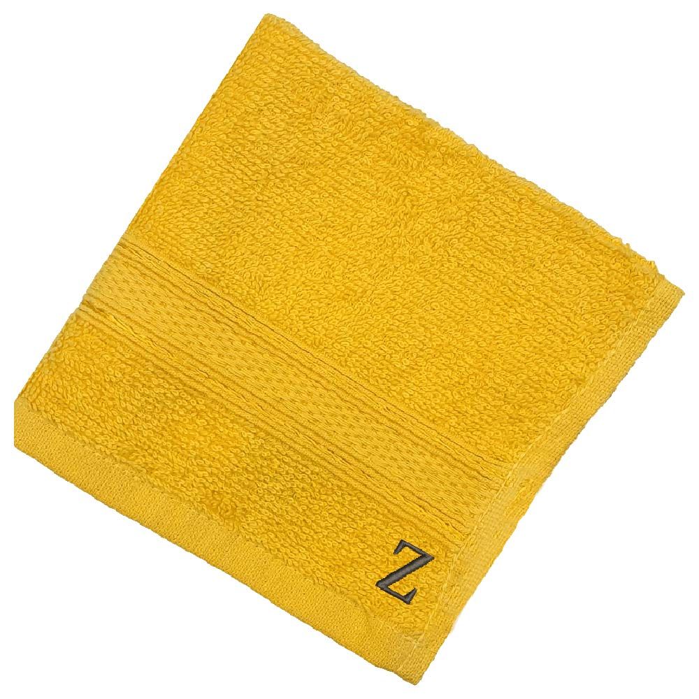 Byft - Letter Z Monogrammed Face Towel - 30 x 30 cm - 6pcs – Yellow