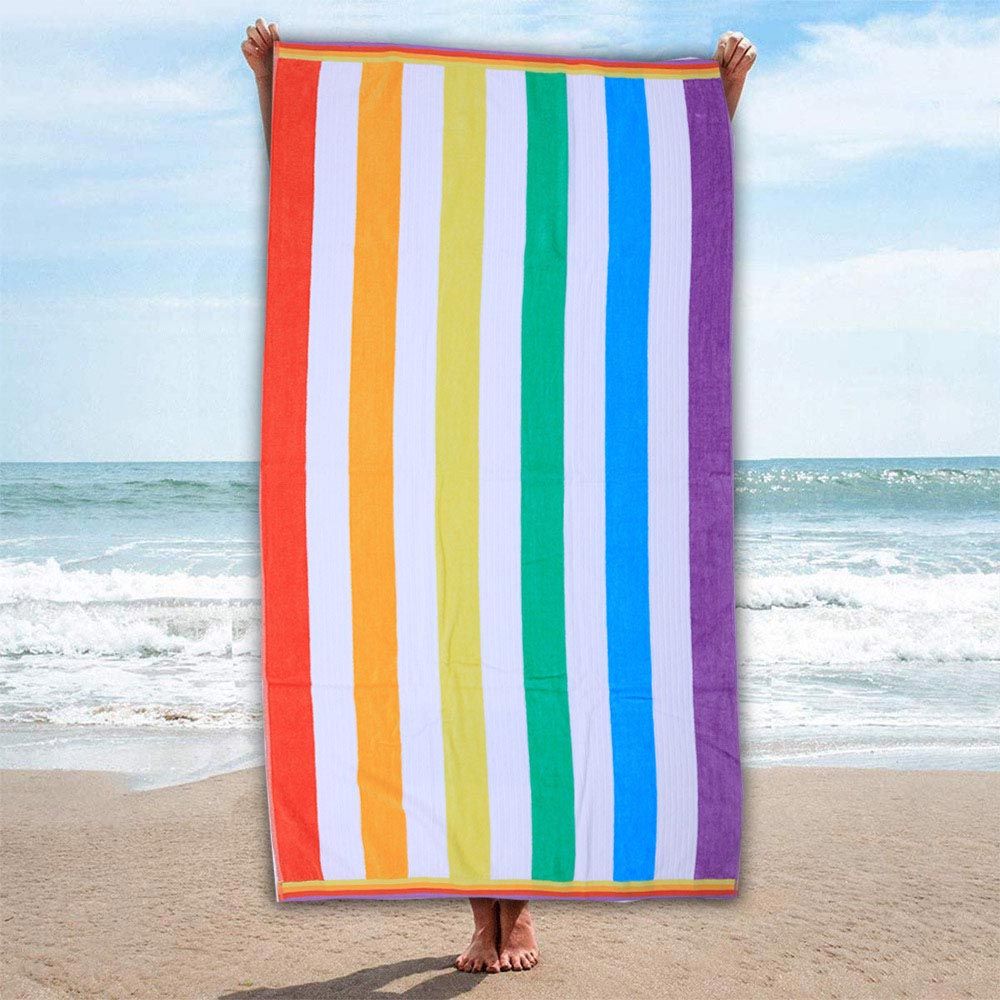 BYFT - Cotton Jacquard Beach Towel - 86x162cm - Rainbow