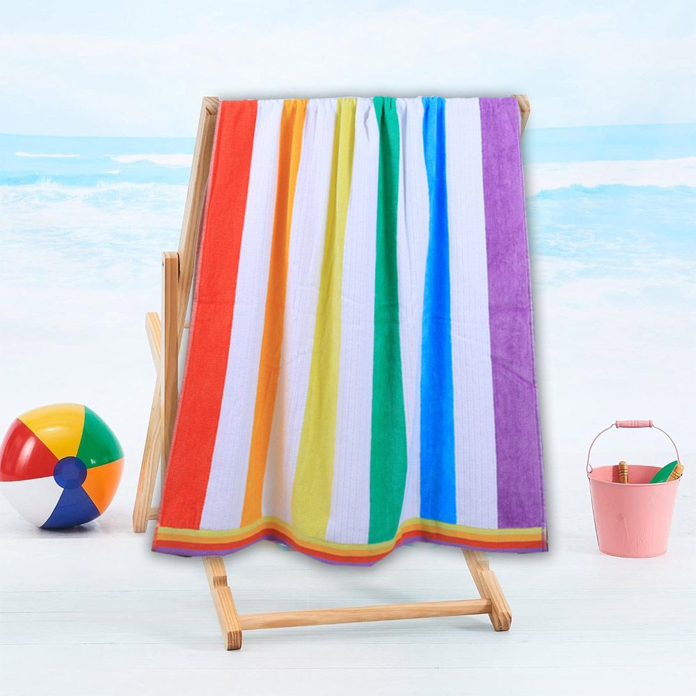 BYFT - Cotton Jacquard Beach Towel - 86x162cm - Rainbow