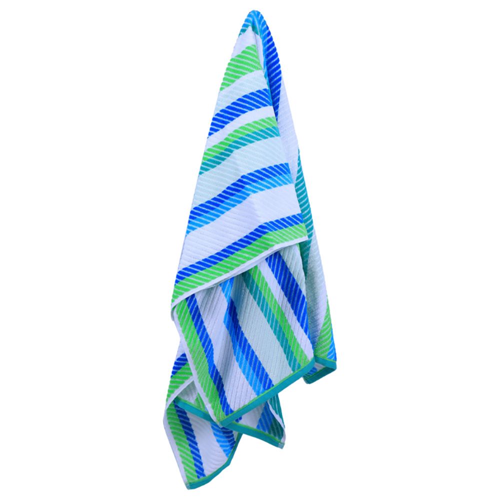 BYFT - Cotton Jacquard Beach Towel - 86x162cm - Cool Stripe