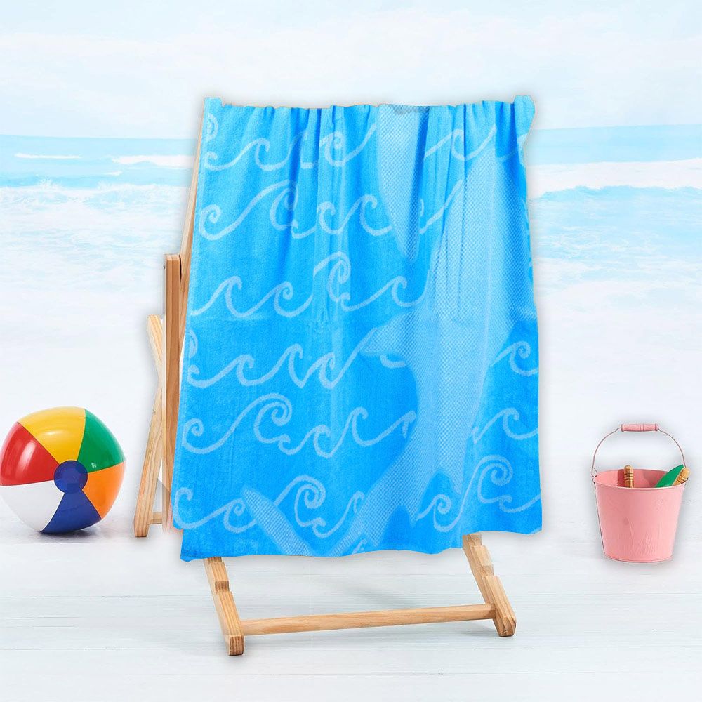 BYFT - Cotton Jacquard Beach Towel - 86x162cm - Sharks