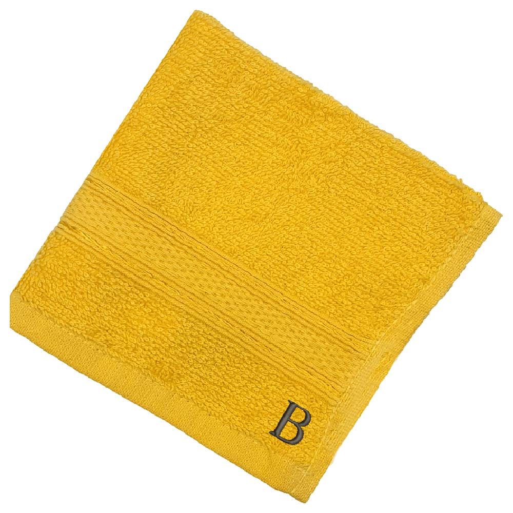 Byft - Letter B Monogrammed Face Towel - 30 x 30 cm - 6pcs – Yellow