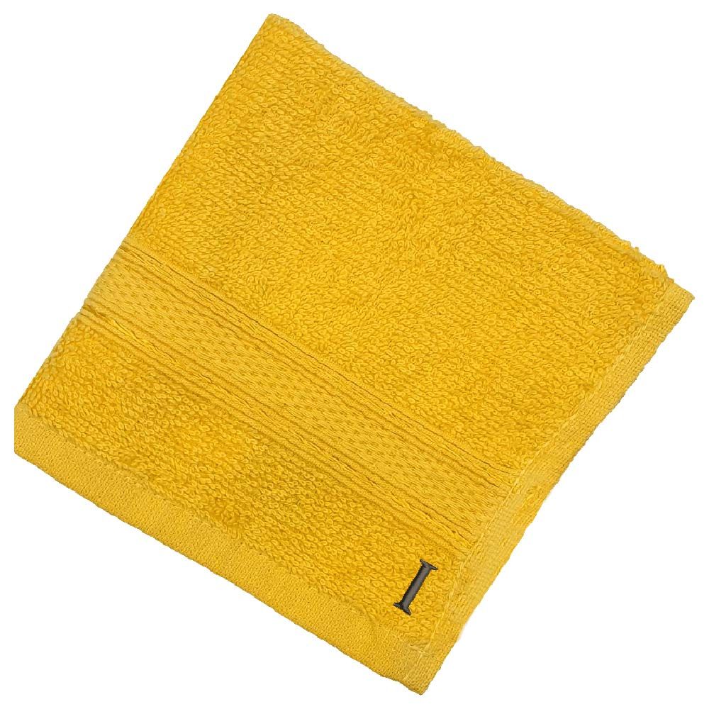 Byft - Letter I Monogrammed Face Towel - 30 x 30 cm - 6pcs – Yellow