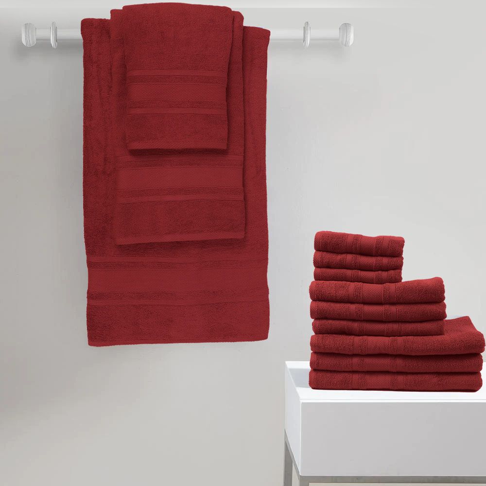 BYFT - Home Castle Premium Bath Towel - Maroon - 70 x 140cm