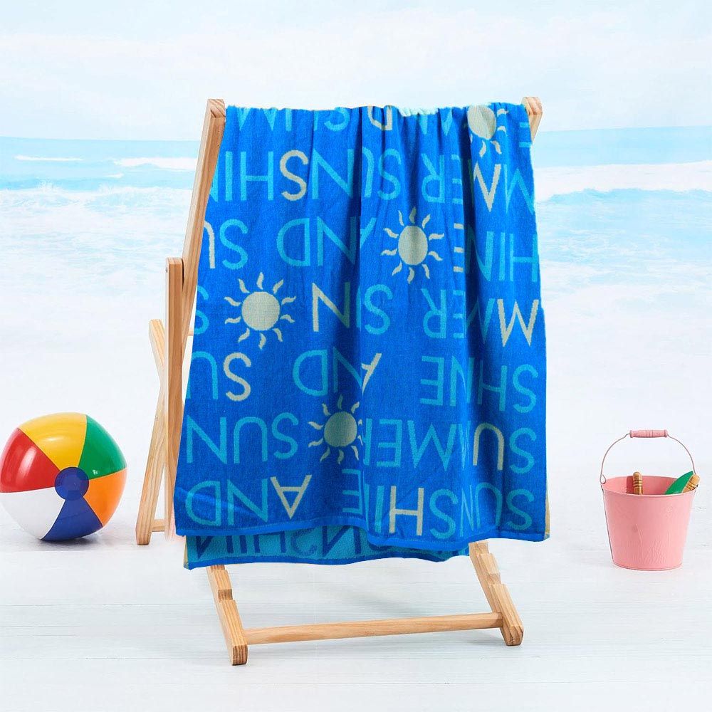 BYFT - Cotton Jacquard Beach Towel - 86x162cm - Sunshine And Summer