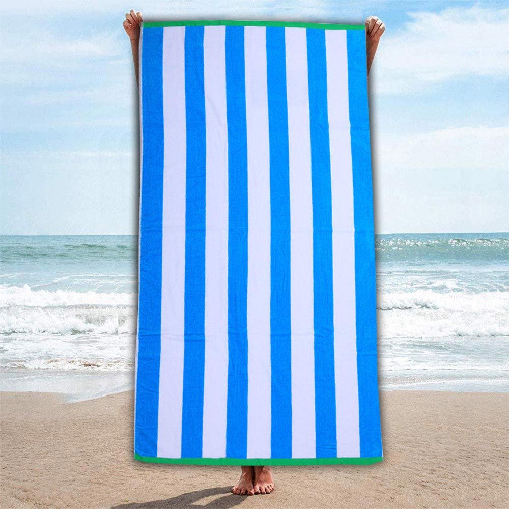 BYFT - Cotton Jacquard Beach Towel - 86x162cm - Cool Stripe Yarn Dyed