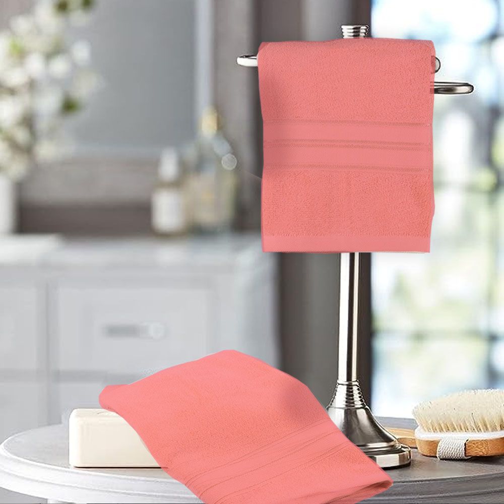 BYFT - Home Trendy Premium Hand Towel - Pink - 50 x 90cm - Pack of 2