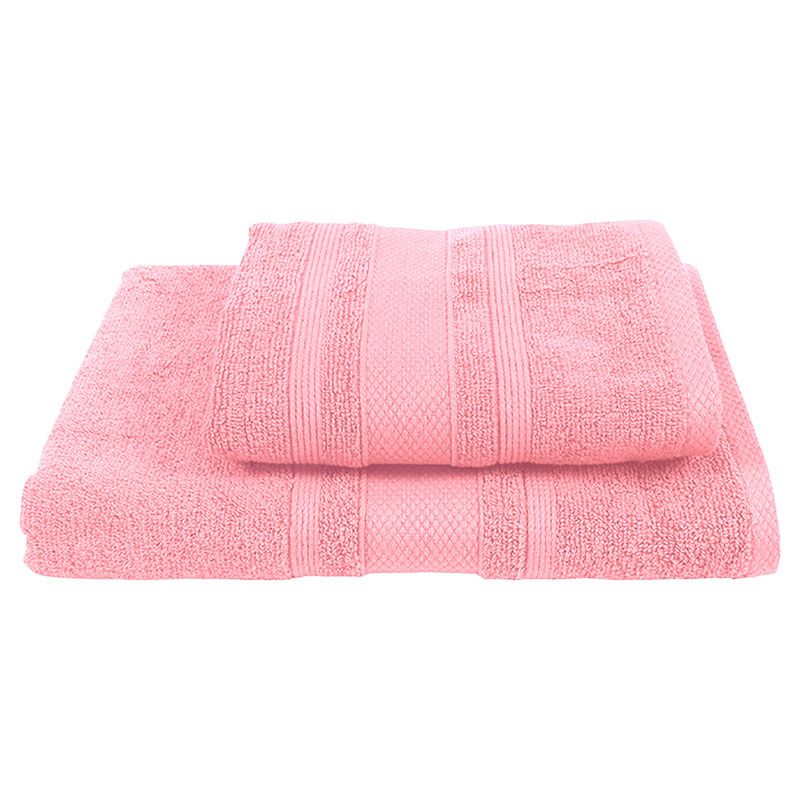 BYFT - Home Castle Hand Towel and Bath Towel - Pink - Set of 2