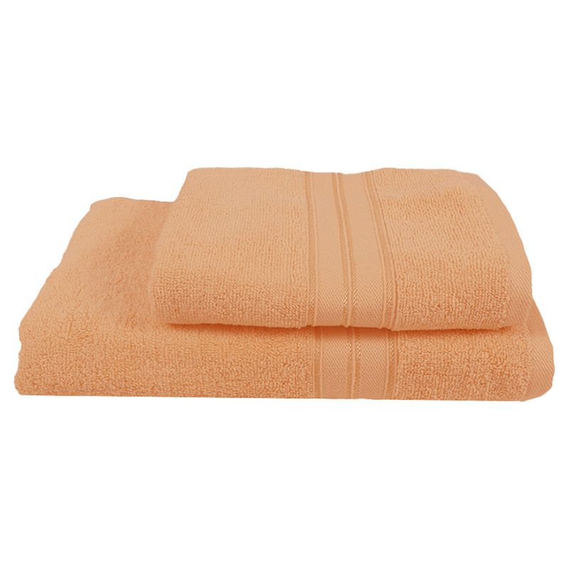 BYFT - Home Trendy Hand Towel and Bath Towel - Peach - 2pcs