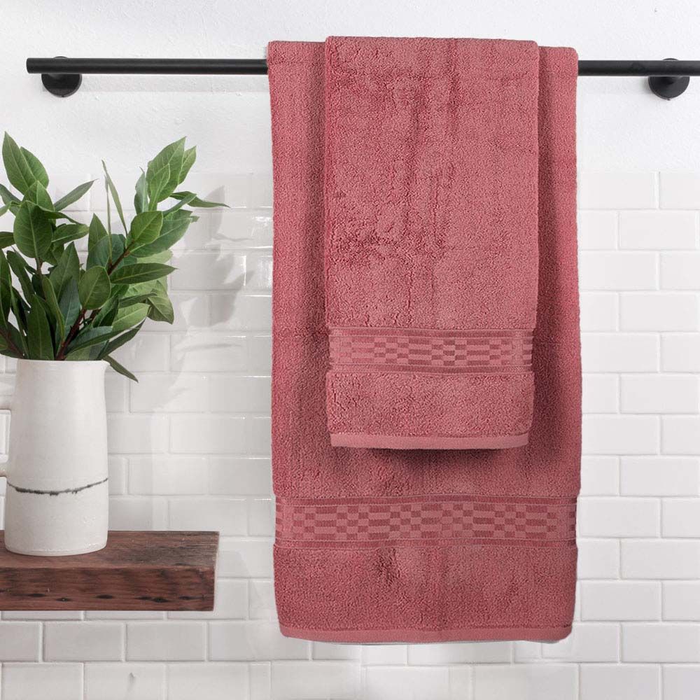 BYFT - Home Ultra Hand Towel 2pcs and Bath Towel 2pcs - Burgundy