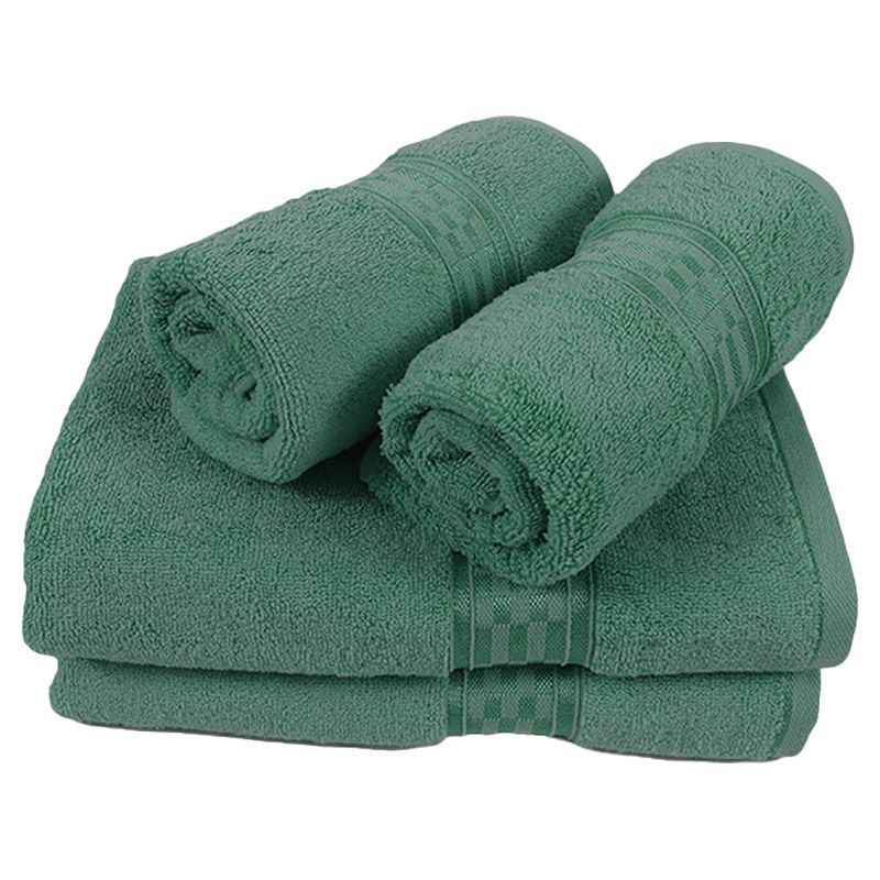 BYFT - Home Ultra Hand Towel 2pcs and Bath Towel 2pcs - Green