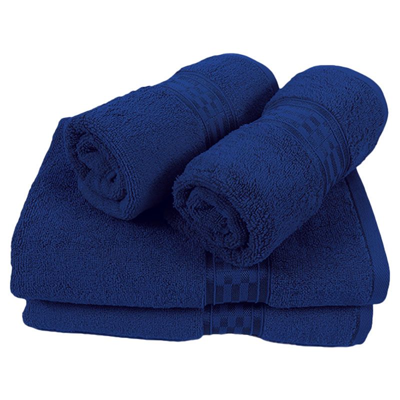 BYFT - Home Ultra Hand Towel 2pcs and Bath Towel 2pcs - Blue