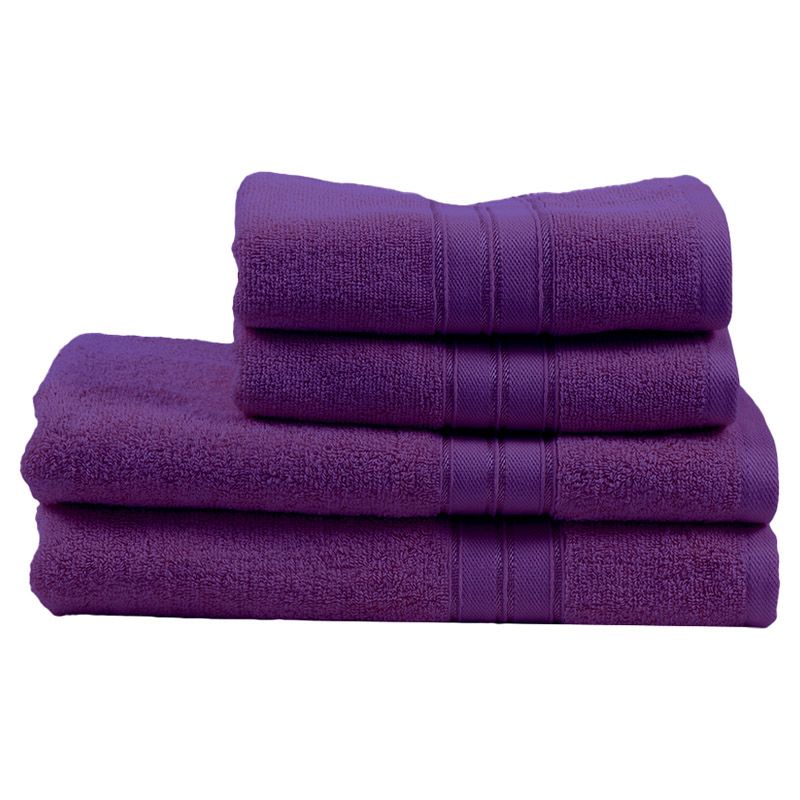 BYFT - Home Trendy Hand Towel 2pcs and Bath Towel 2pcs - Lavender