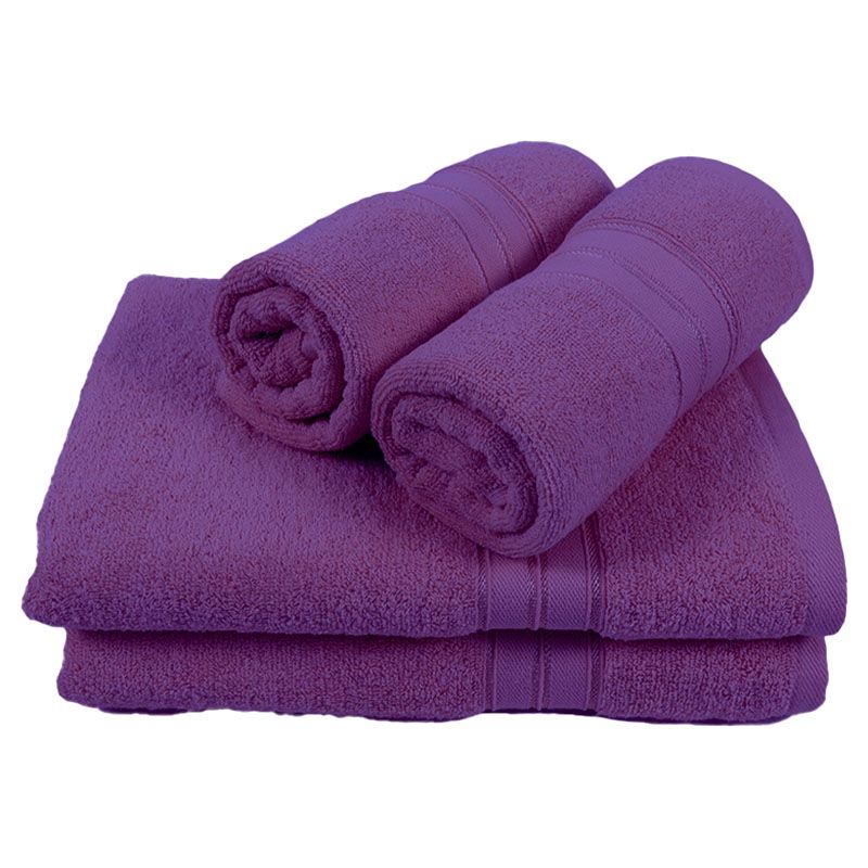 BYFT - Home Trendy Hand Towel 2pcs and Bath Towel 2pcs - Lavender