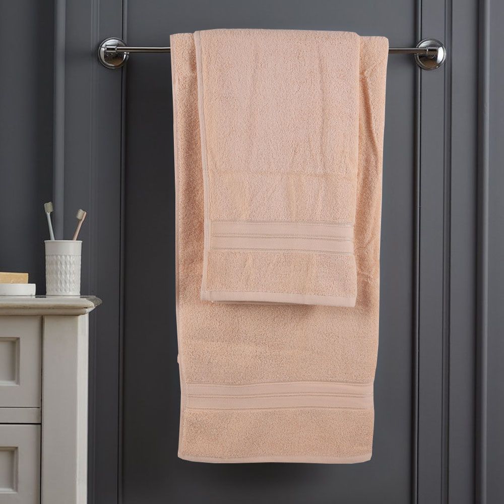 BYFT - Home Trendy Hand Towel 2pcs and Bath Towel 2pcs - Cream