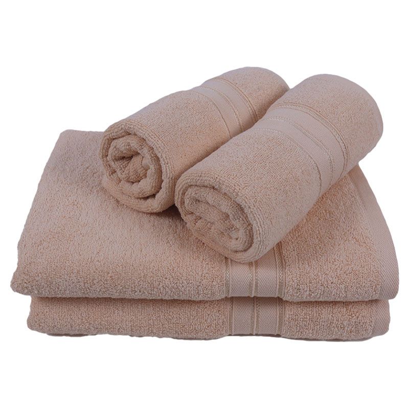 BYFT - Home Trendy Hand Towel 2pcs and Bath Towel 2pcs - Cream