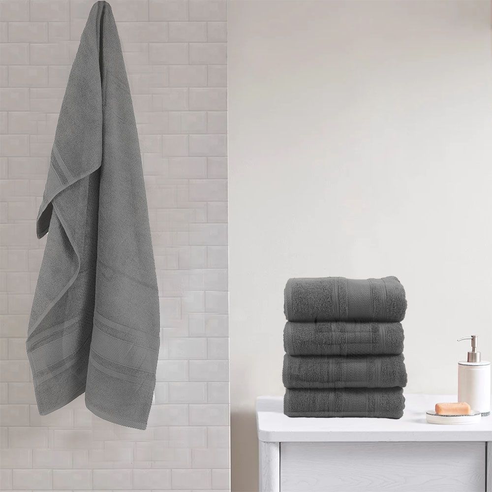 BYFT - Home Castle Premium Bath Sheet - Grey - 90 x 180cm - Pack of 2