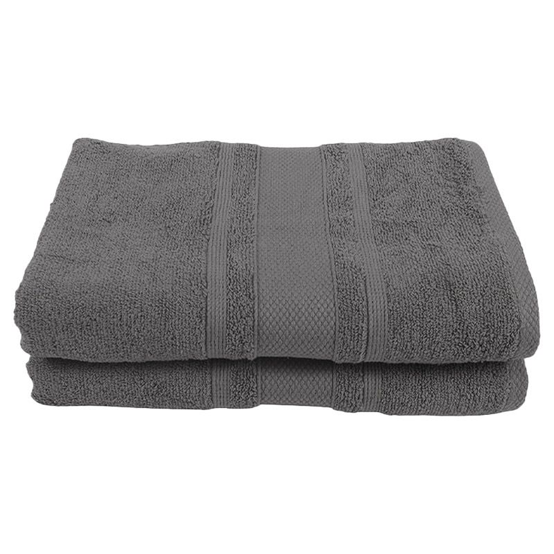 BYFT - Home Castle Premium Bath Sheet - Grey - 90 x 180cm - Pack of 2