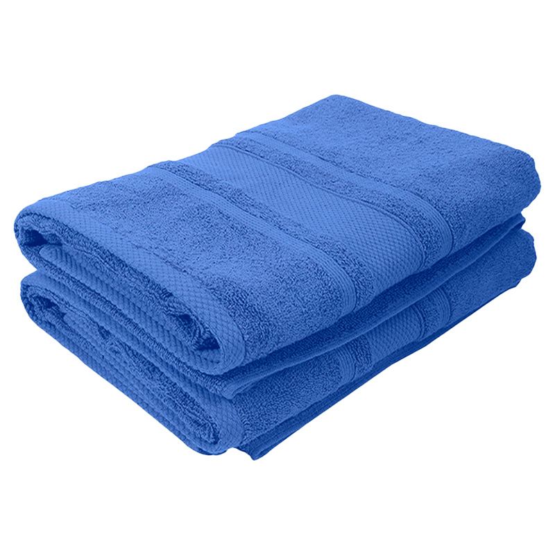 BYFT - Home Castle Premium Bath Sheet - Blue - 90 x 180cm - Pack of 2