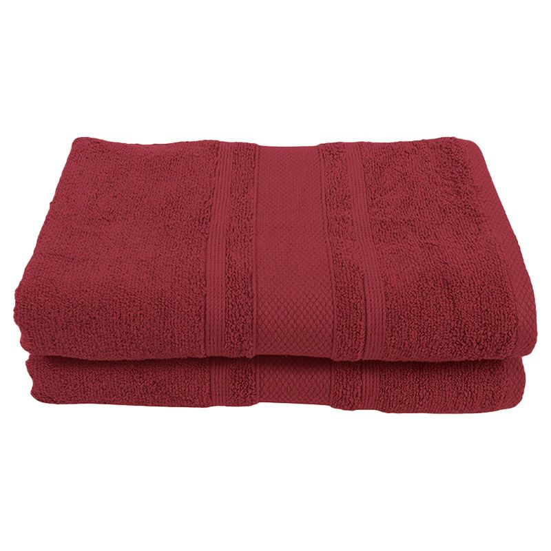 BYFT - Home Castle Premium Bath Sheet - Maroon - 90 x 180cm - Pack of 2