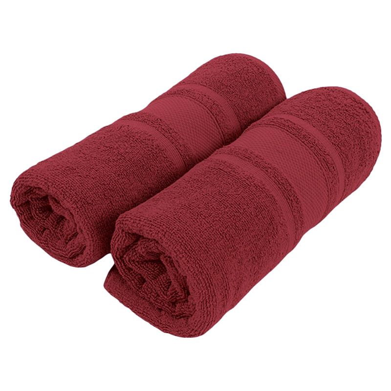 BYFT - Home Castle Premium Bath Sheet - Maroon - 90 x 180cm - Pack of 2