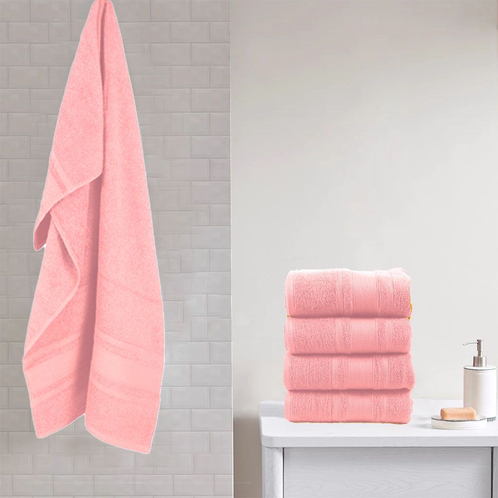 BYFT - Home Castle Premium Bath Sheet - Pink - 90 x 180cm - Pack of 2