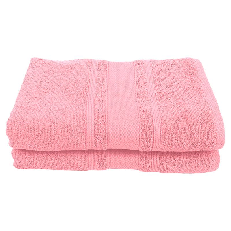 BYFT - Home Castle Premium Bath Sheet - Pink - 90 x 180cm - Pack of 2