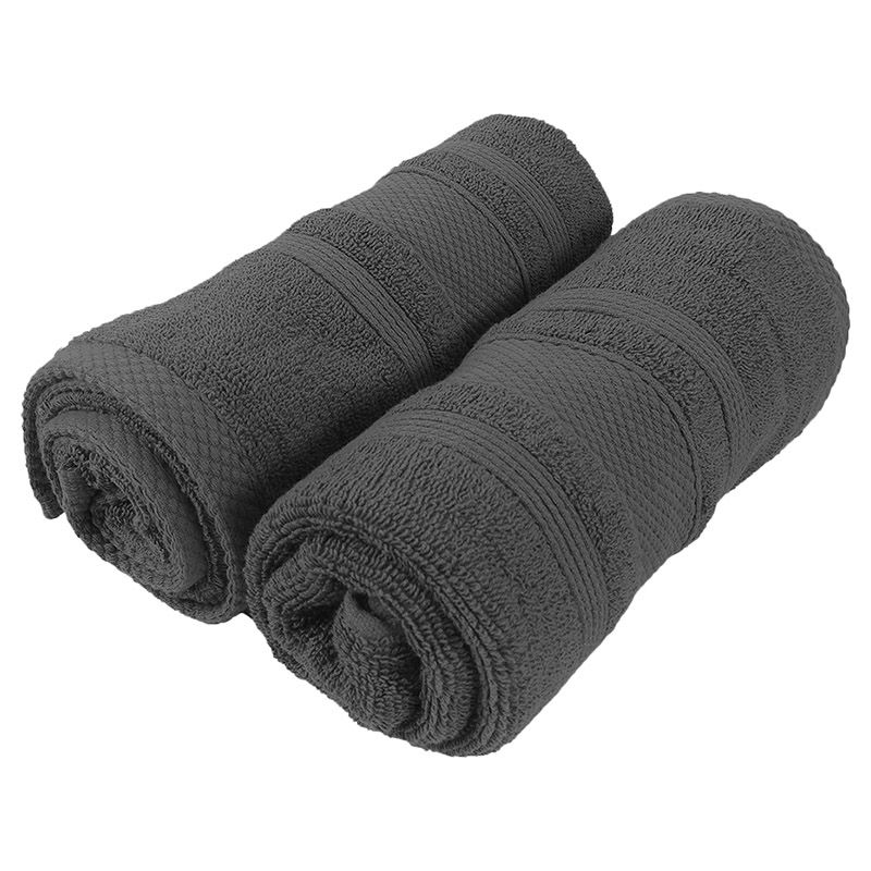 BYFT - Home Castle Premium Hand Towel - Grey - 50 x 90cm - Pack of 2