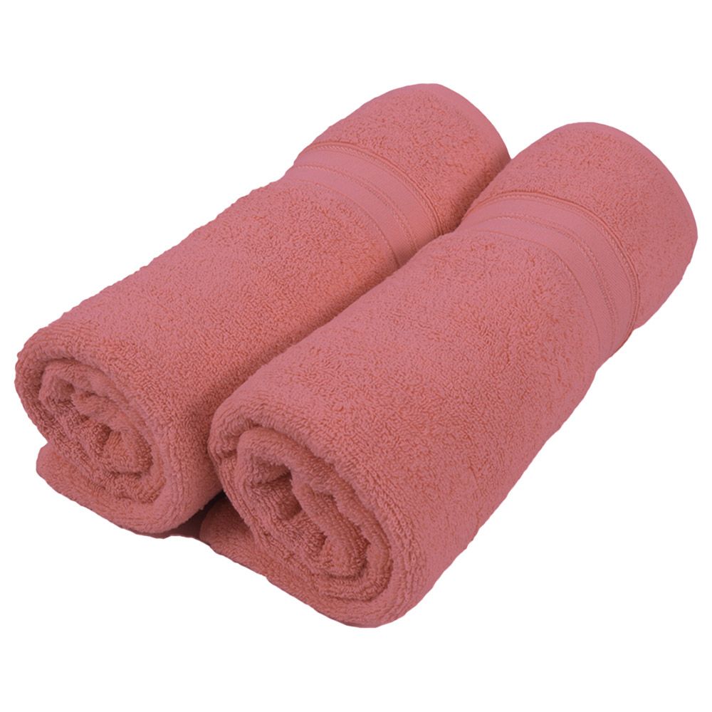 BYFT - Home Trendy Premium Bath Sheet - Pink - 90 x 180cm - Pack of 2