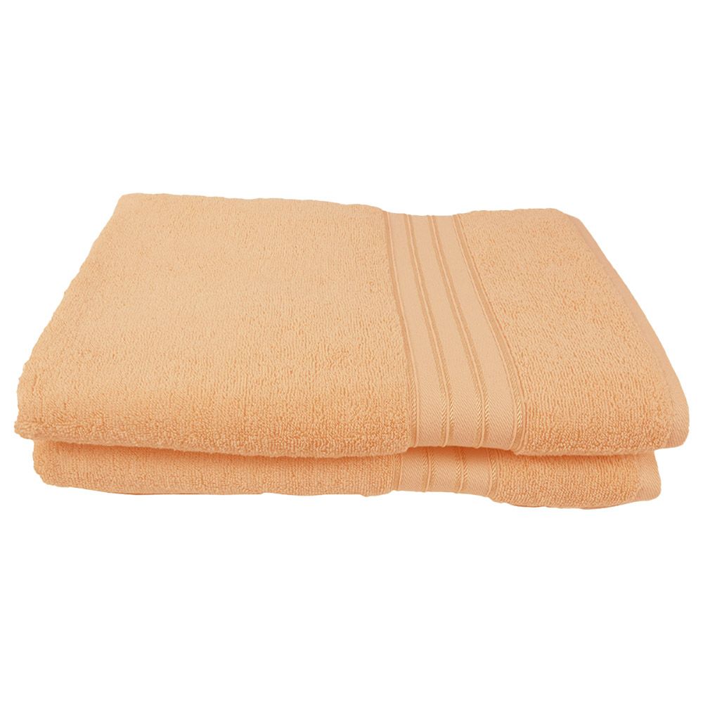 BYFT - Home Trendy Premium Bath Towel - Peach - 70 x 140cm - Pack of 2