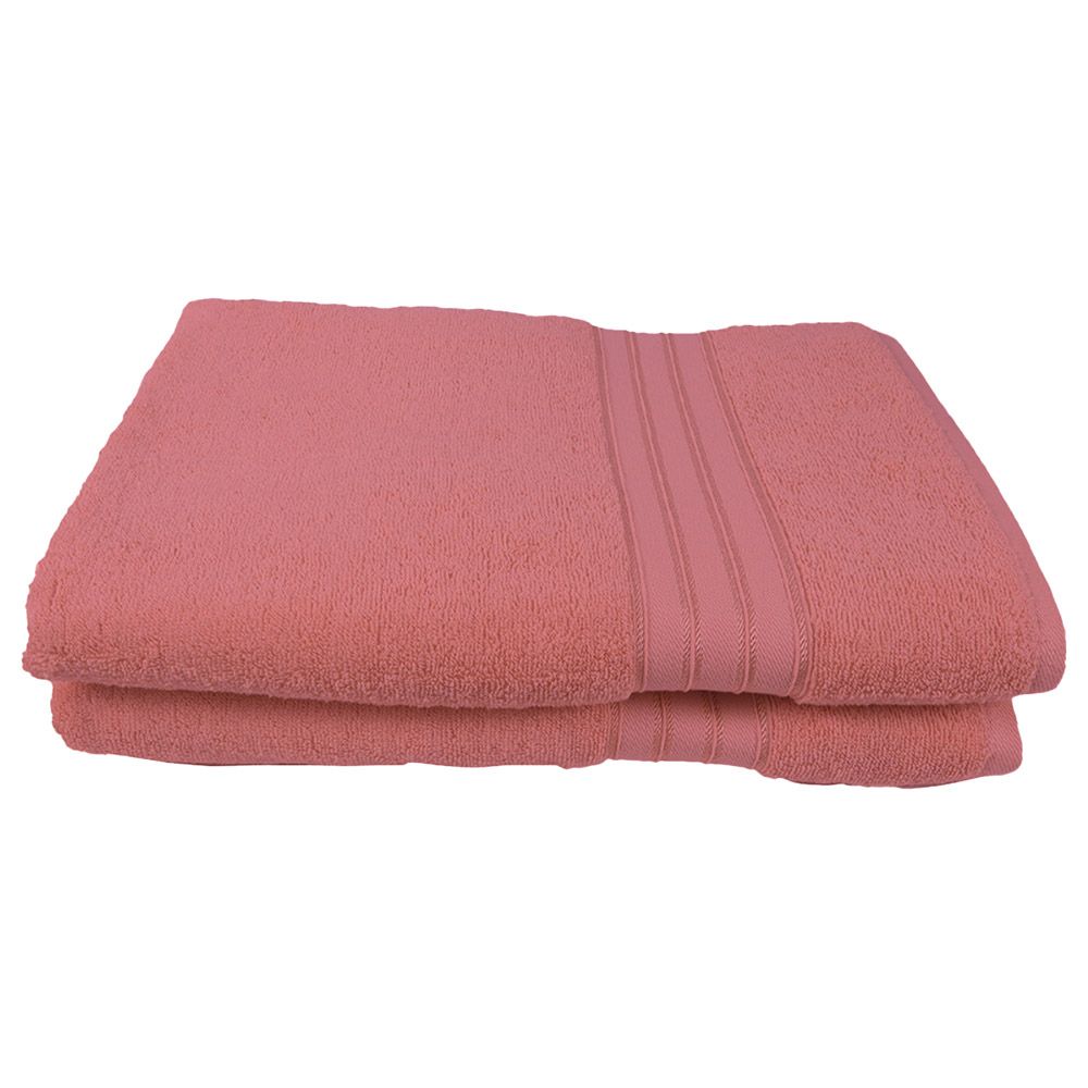 BYFT - Home Trendy Premium Bath Towel - Pink - 70 x 140cm - Pack of 2