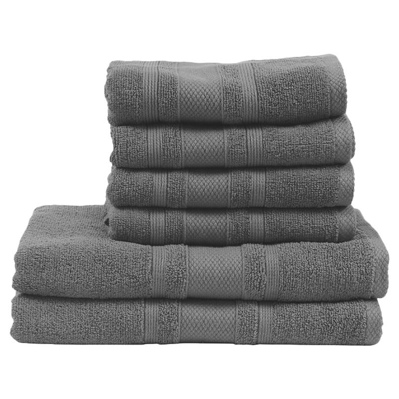 BYFT - Home Castle Hand Towel 4pcs and Bath Towel 2pcs - Grey