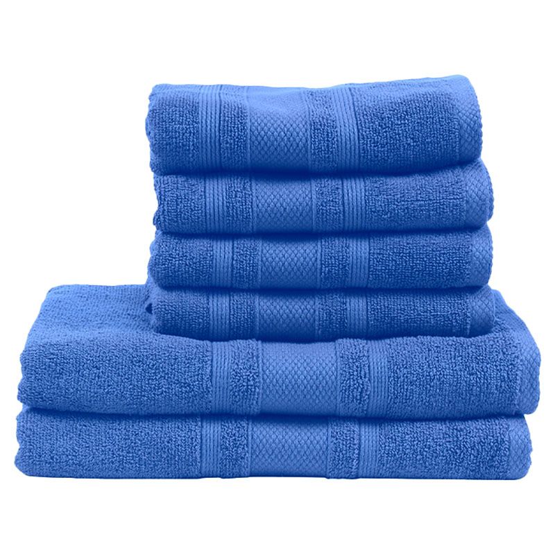 BYFT - Home Castle Hand Towel 4pcs and Bath Towel 2pcs - Blue