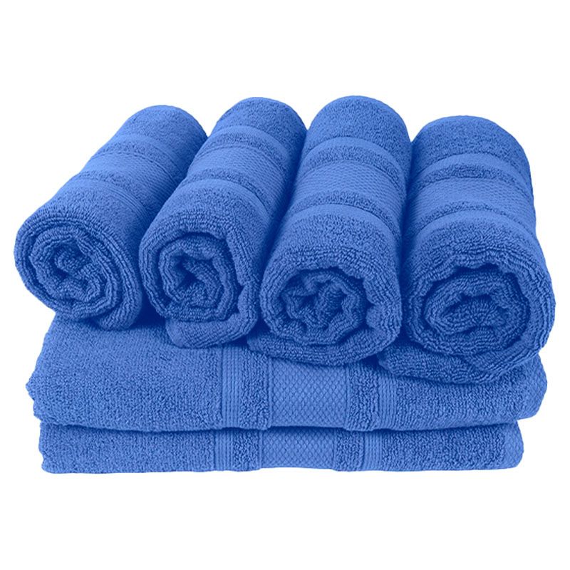 BYFT - Home Castle Hand Towel 4pcs and Bath Towel 2pcs - Blue