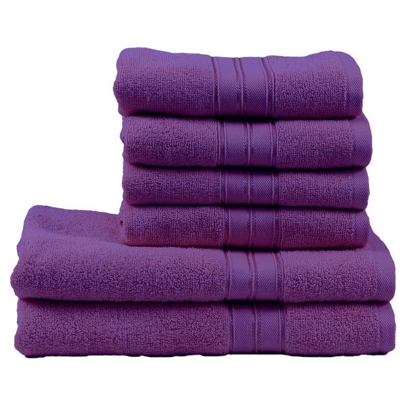 BYFT - Home Trendy Hand Towel 4pcs and Bath Towel 2pcs - Lavender