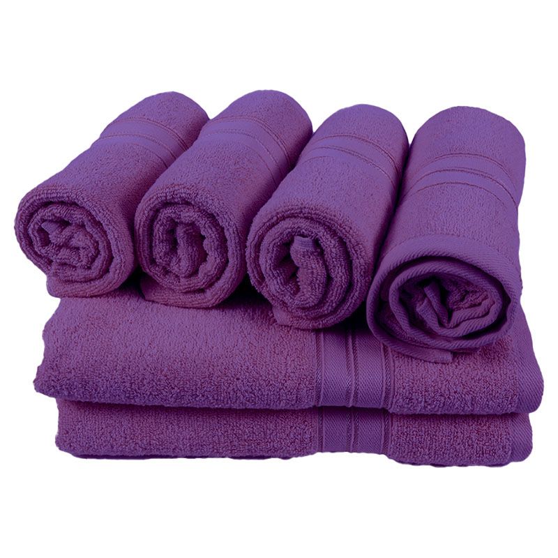 BYFT - Home Trendy Hand Towel 4pcs and Bath Towel 2pcs - Lavender